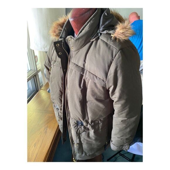 Reitman's Hooded Parka Fleece Lined Down Fill Faux Fur Trim Adjustable Sz 3X - Picture 2 of 8